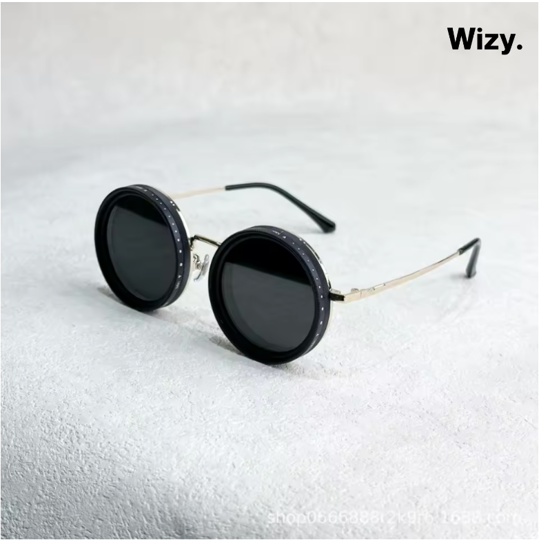 Sunglasses with Dark Lenses UV400 Protection Black Retro Gold Silver Fashion | Sansoti
