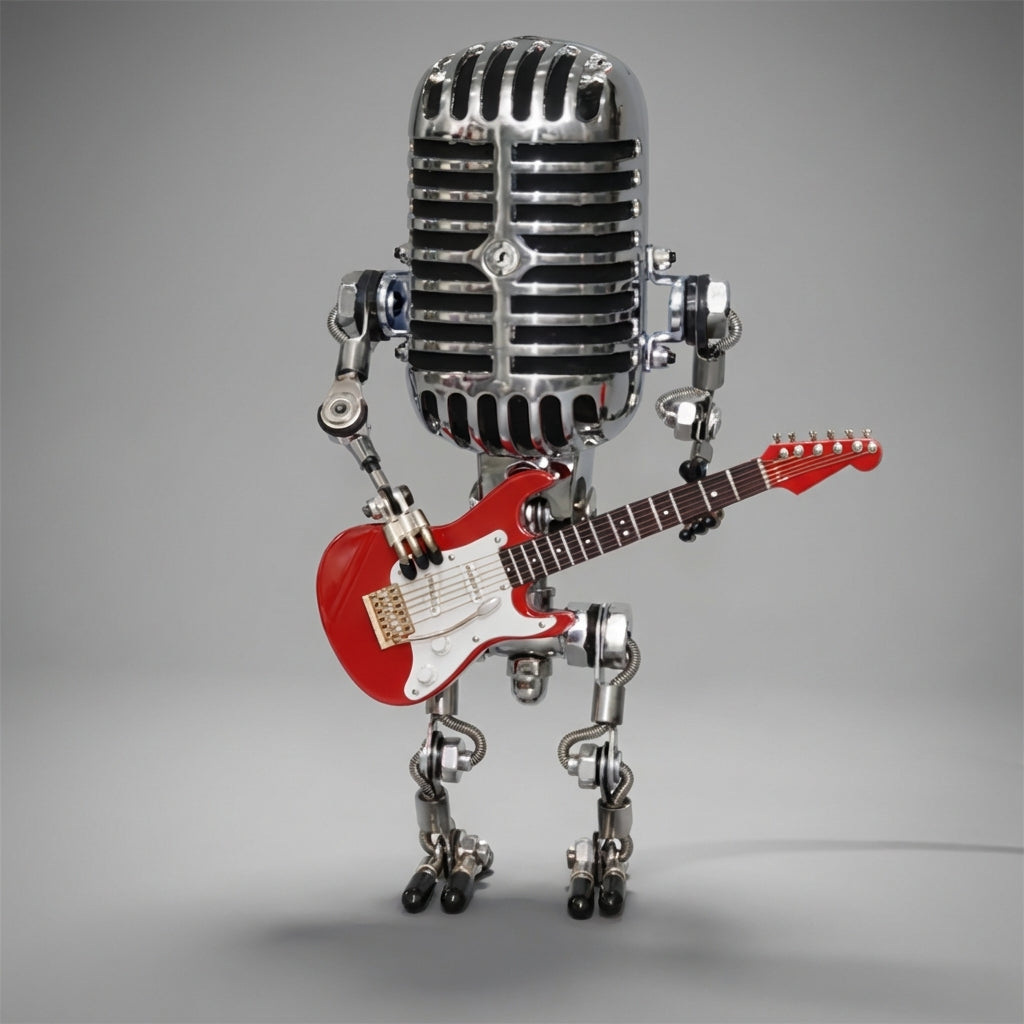 Table Lamp Microphone Robot Guitar LED Retro Desk Lamp USB Battery Bedroom Music Decorative Lamp Gift Vintage | Sansoti