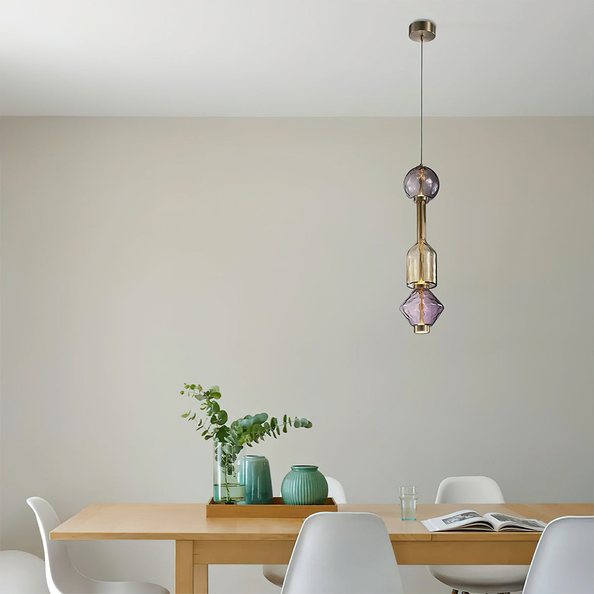 Pendant Lamp with Colored Glass Globe – Modern Design for Dining Room and Kitchen | Sansoti