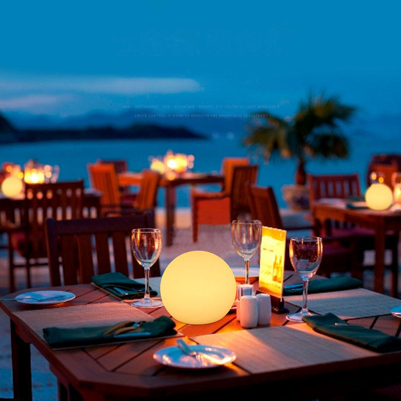 Wireless Table Lamp with Globe Shade 16 Colors and Remote Control USB Rechargeable | Sansoti