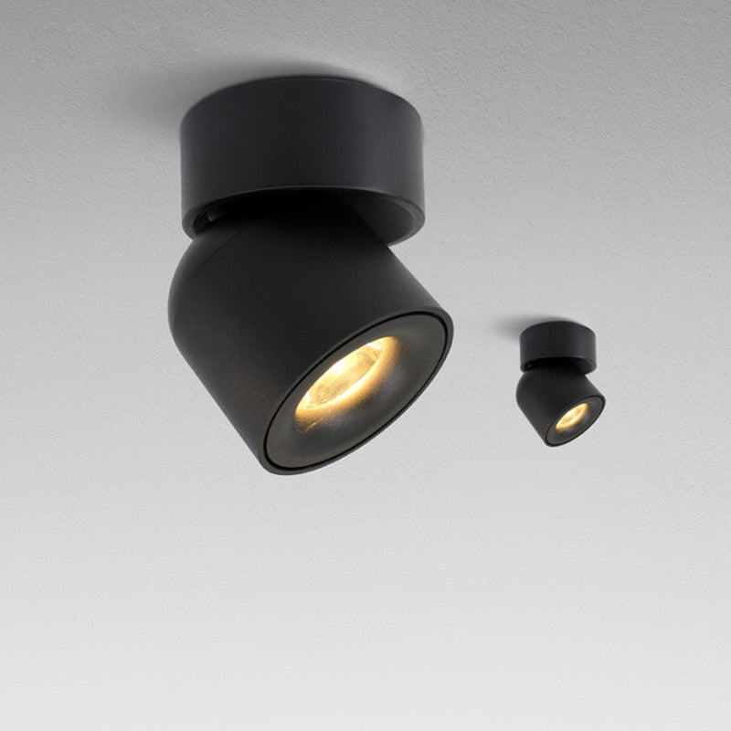 Adjustable LED Ceiling Spotlight Aluminum Black White Dimmable for Living Room Kitchen Hallway Modern Spotlight Lighting | Sansoti