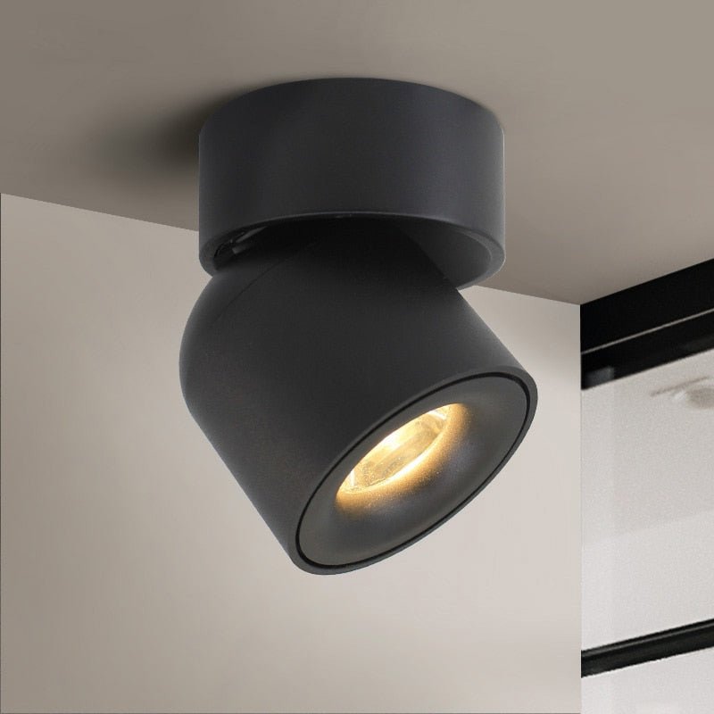 Adjustable LED Ceiling Spotlight Aluminum Black White Dimmable for Living Room Kitchen Hallway Modern Spotlight Lighting | Sansoti