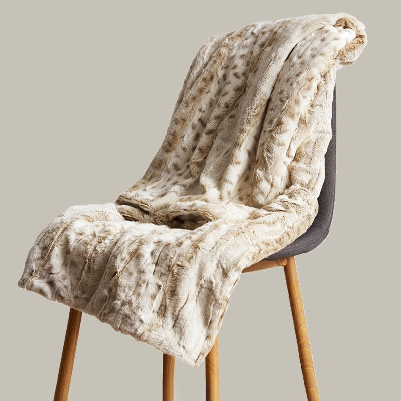 Teppich mit Leopardenmuster, weich, hochflorig, rutschfest, Tierprint, Beige und Braun, Wohnzimmer, Schlafzimmer, Bodenmatte | Sansoti