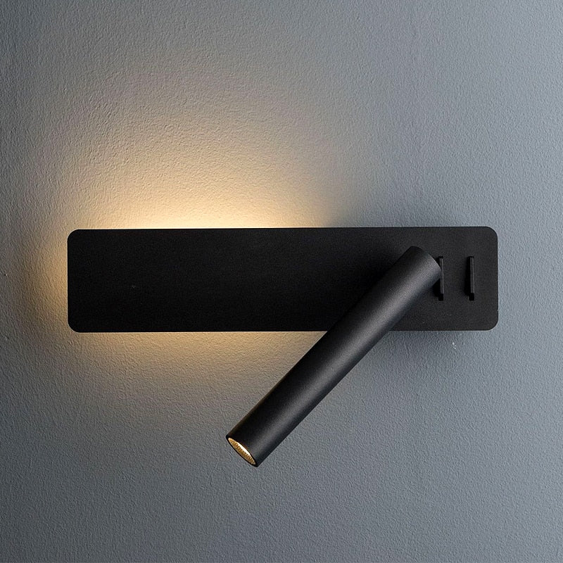 Wandlamp Leeslamp met Draaibare Arm | Warm LED Licht voor Bed en Leeshoek | Verstelbare Wandleeslamp Zwart of Wit | Sansoti
