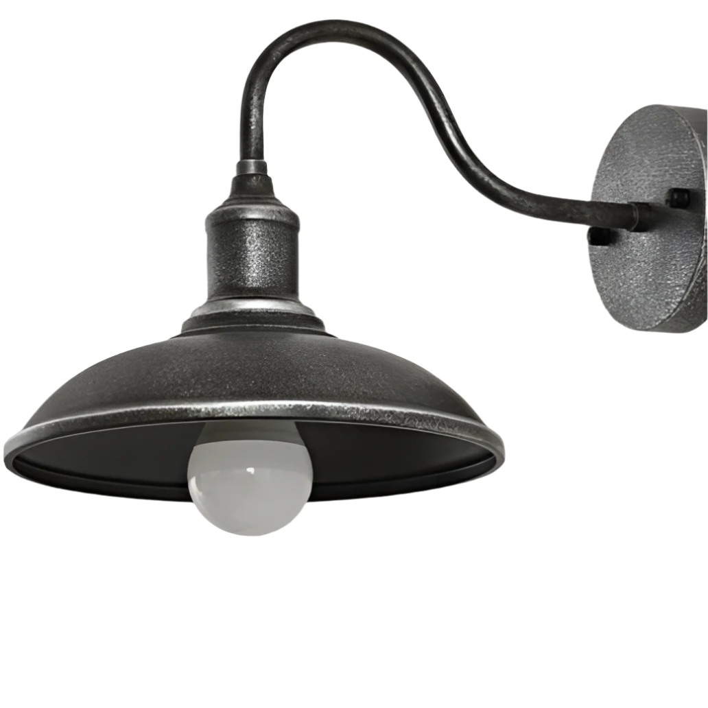 Buitenlamp Gooseneck Industrieel IP65 Waterdicht Brons LED Ø24 Ø29 Veranda | Sansoti
