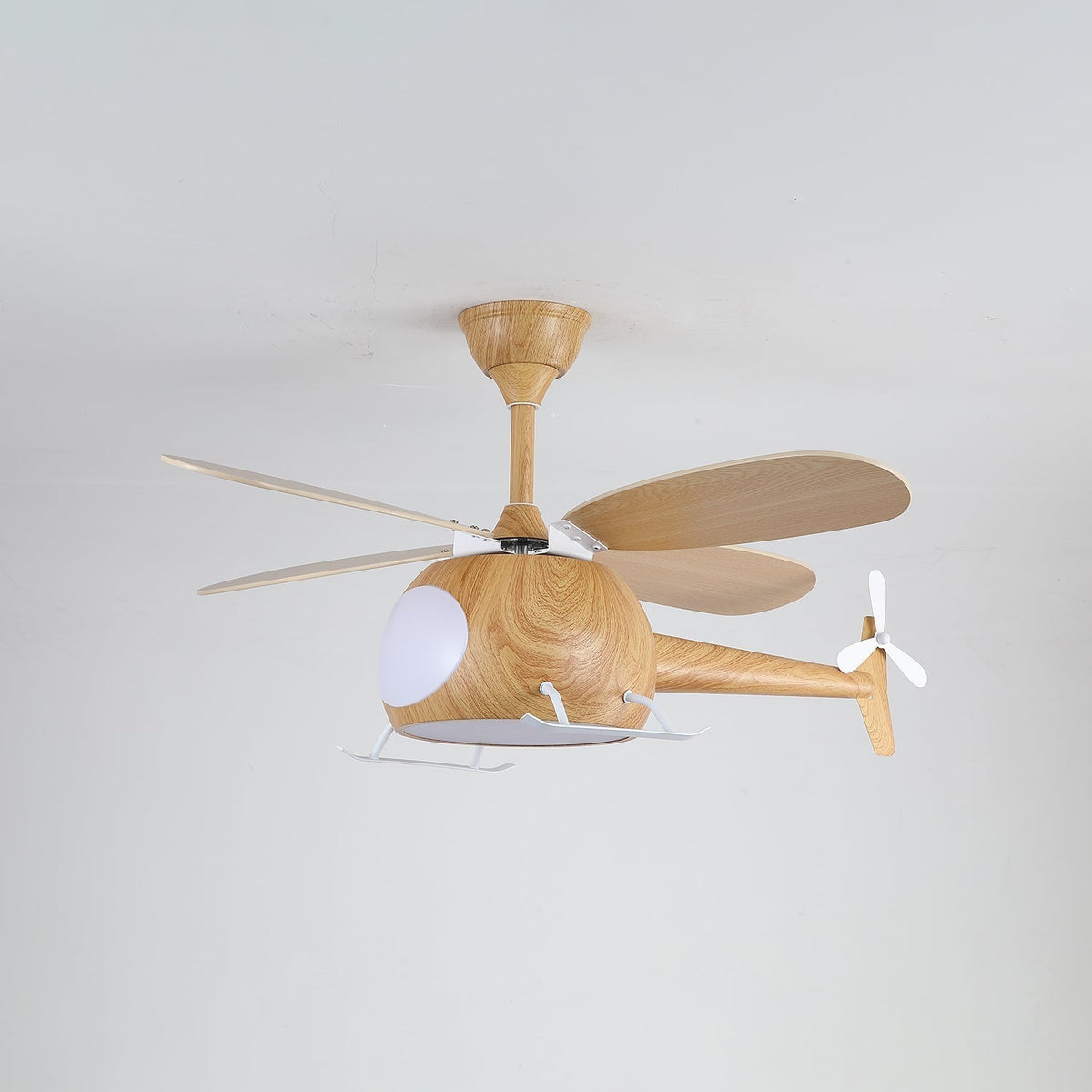 Ventilateur de plafond moderne avec éclairage Aviara Breeze – Ø70×H30 cm – 6 vitesses – LED 35W – Noyer & couleur bois – Télécommande – Chambre d'enfant & salon | Sansoti