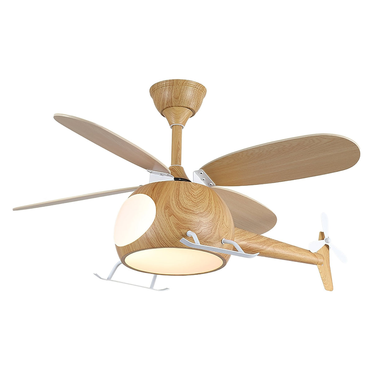 Ventilateur de plafond moderne avec éclairage Aviara Breeze – Ø70×H30 cm – 6 vitesses – LED 35W – Noyer & couleur bois – Télécommande – Chambre d'enfant & salon | Sansoti