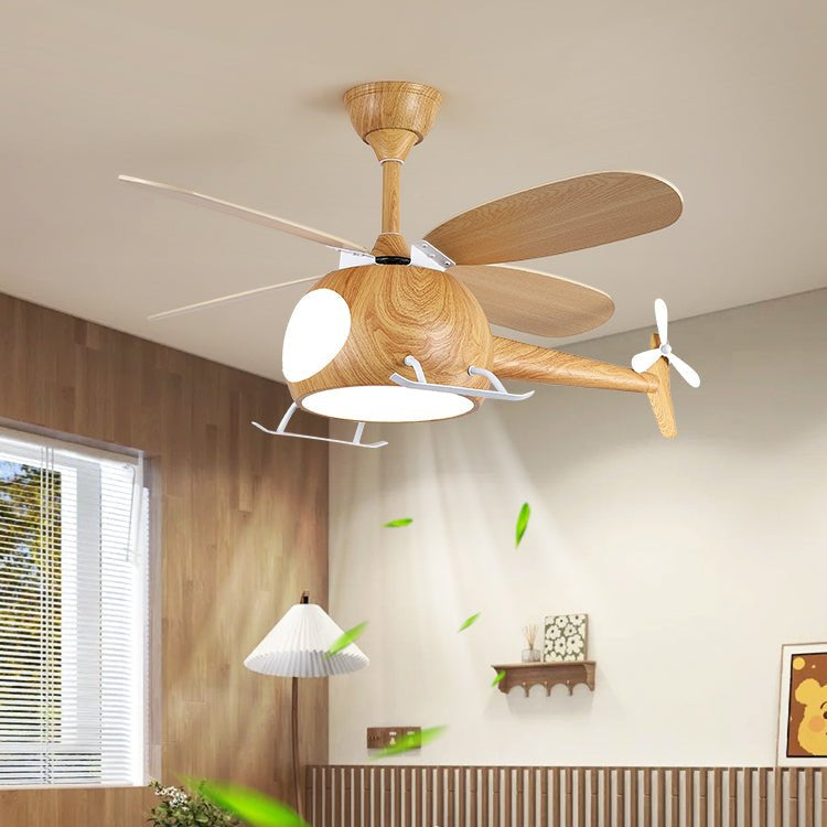 Ventilateur de plafond moderne avec éclairage Aviara Breeze – Ø70×H30 cm – 6 vitesses – LED 35W – Noyer & couleur bois – Télécommande – Chambre d'enfant & salon | Sansoti