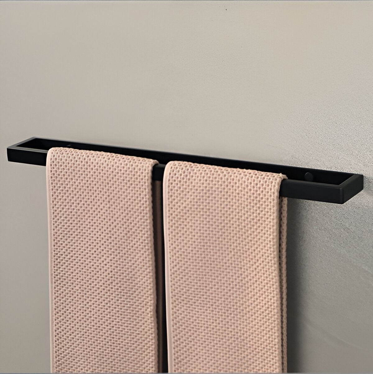 Wall-Mounted Towel Holder Stainless Steel 31cm Matte Black Bathroom Kitchen Rustproof Modern Design Towel Rack Storage | Sansoti