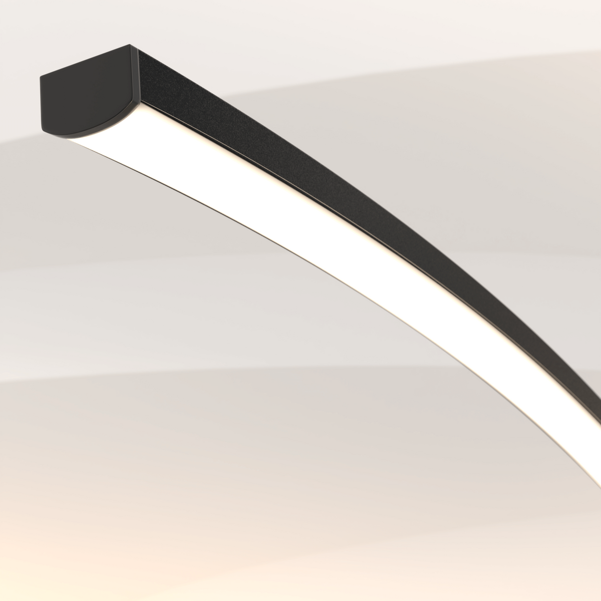 LED-Bogen-Stehlampe Schwarz Weiß, dimmbar, 170 cm, modernes Design | Sansoti