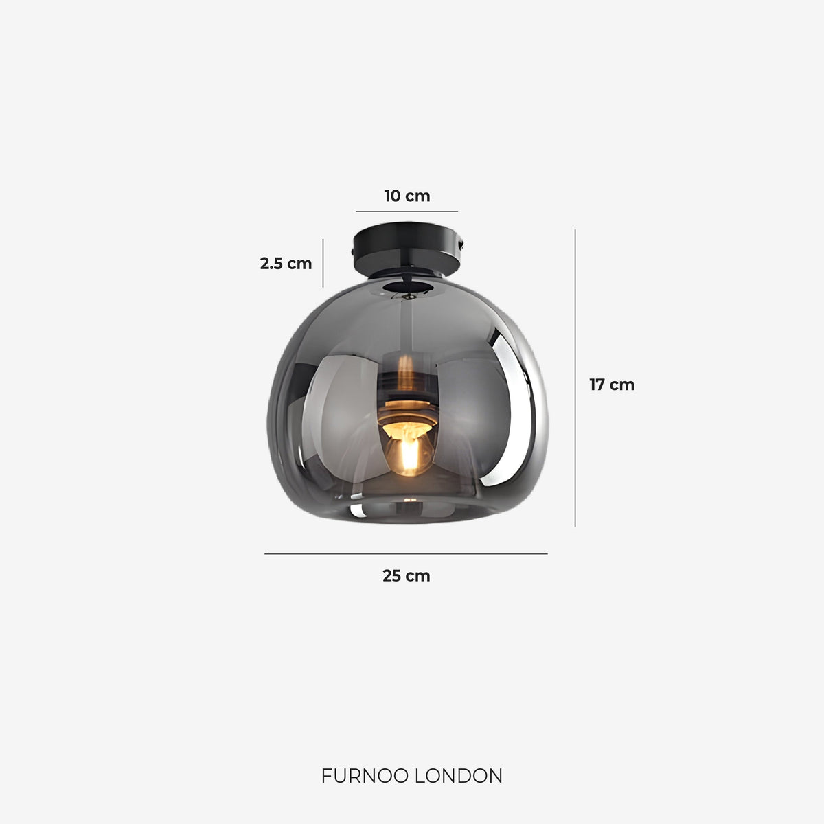 Thyra Pendelleuchte – Getöntes Glas Skulpturale Beleuchtung Warm diffuses Licht Bernstein Rauchgrau – Typ A 25cm Typ B 29cm | Sansoti