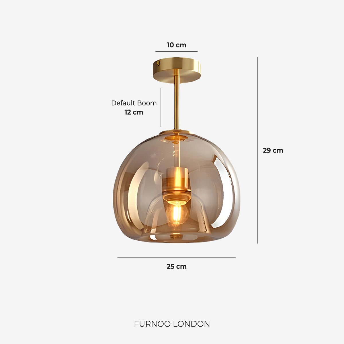 Thyra Pendelleuchte – Getöntes Glas Skulpturale Beleuchtung Warm diffuses Licht Bernstein Rauchgrau – Typ A 25cm Typ B 29cm | Sansoti