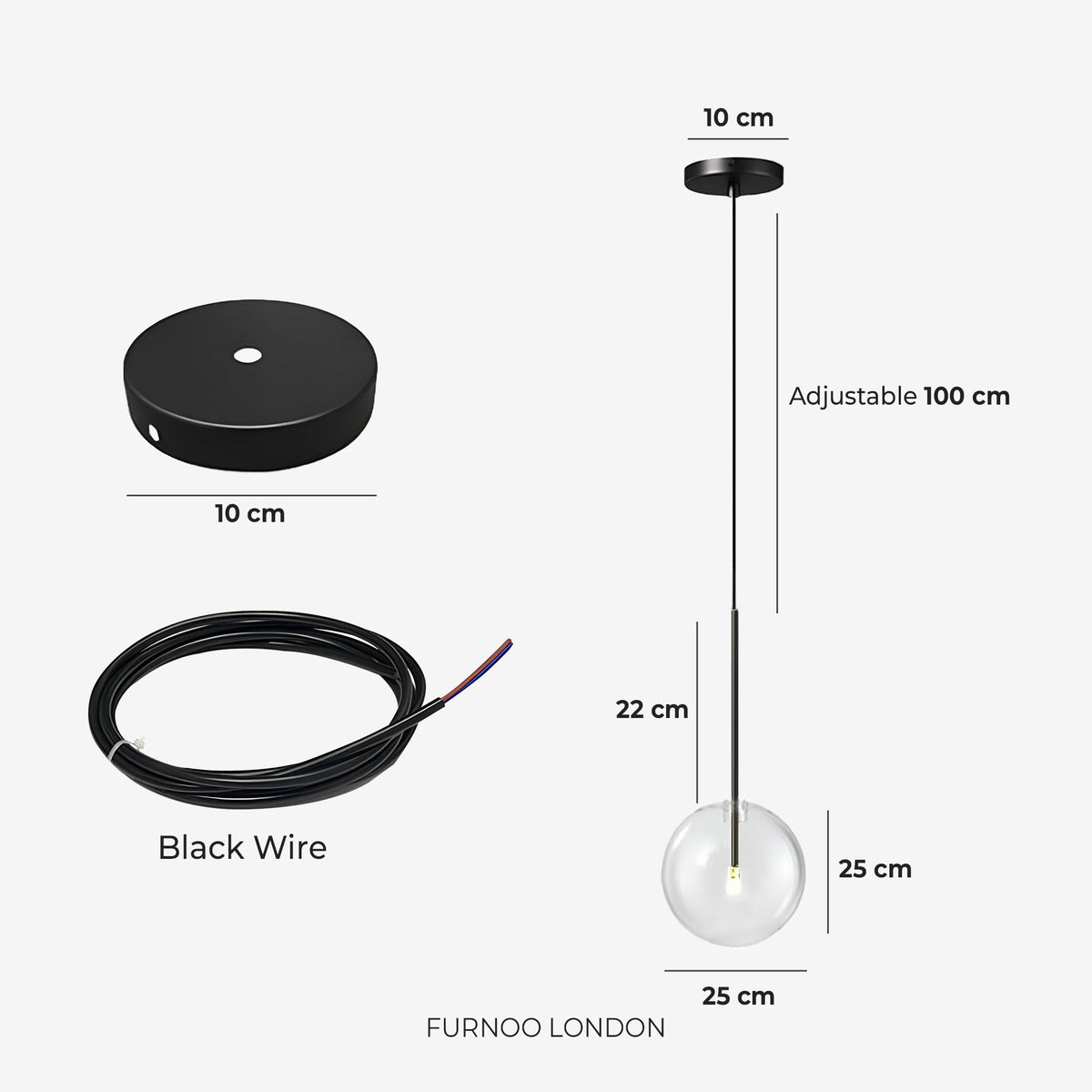 Glas-Pendelleuchte Kugel Messing Chrom Schwarz Modernes Design Warmweiß 3000K 15cm 20cm 25cm Deckenbeleuchtung Esszimmer | Sansoti