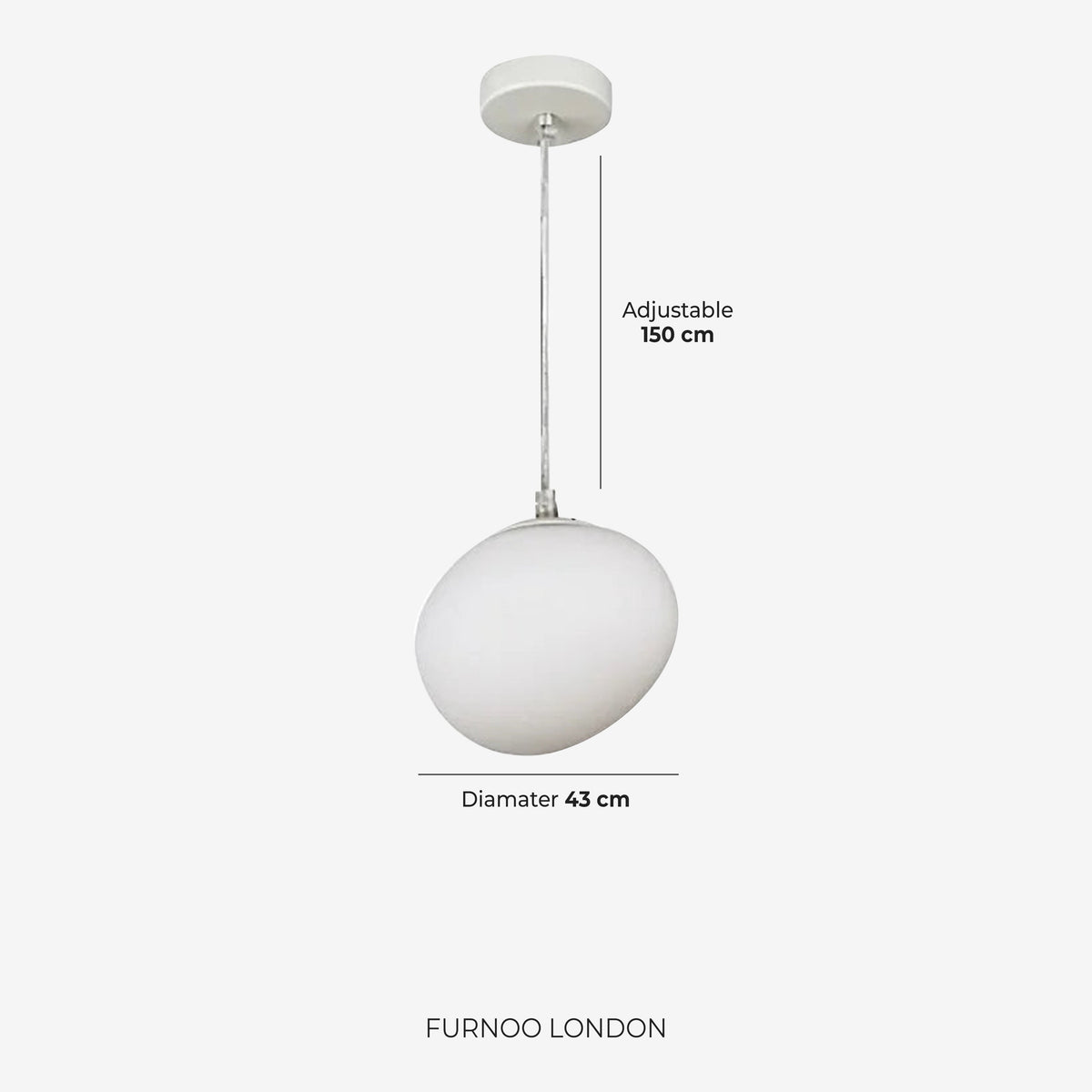Suspension en verre laitonné soufflé bouche – Design moderne minimaliste avec lumière douce pour salle à manger et salon – 3 tailles disponibles – Blanc chaud 3000K | Sansoti