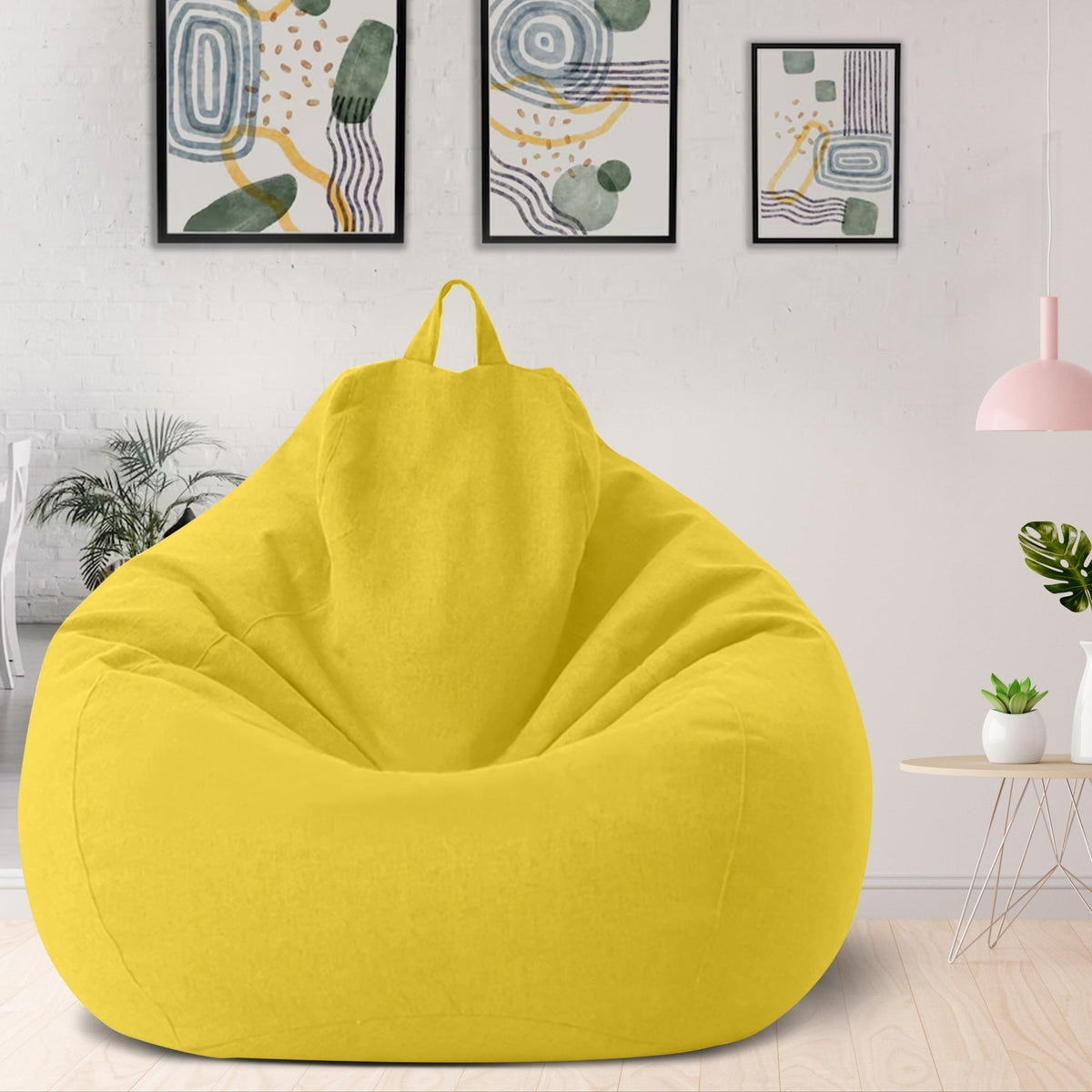Removable Bean Bag Cover XL Linen-Look Washable Lounge Relaxation Cover Ergonomic Comfort Fillable Bean Bag Cover | Sansoti