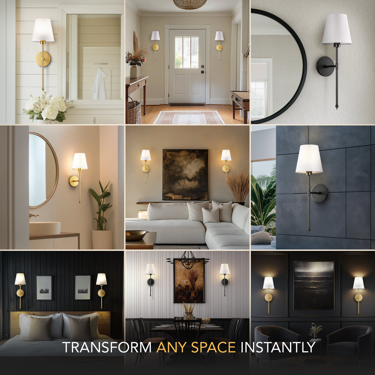 Wall Lamp Without Drilling Wireless 2-Piece Remote Control Dimmable Adjustable Color Temperature | Sansoti