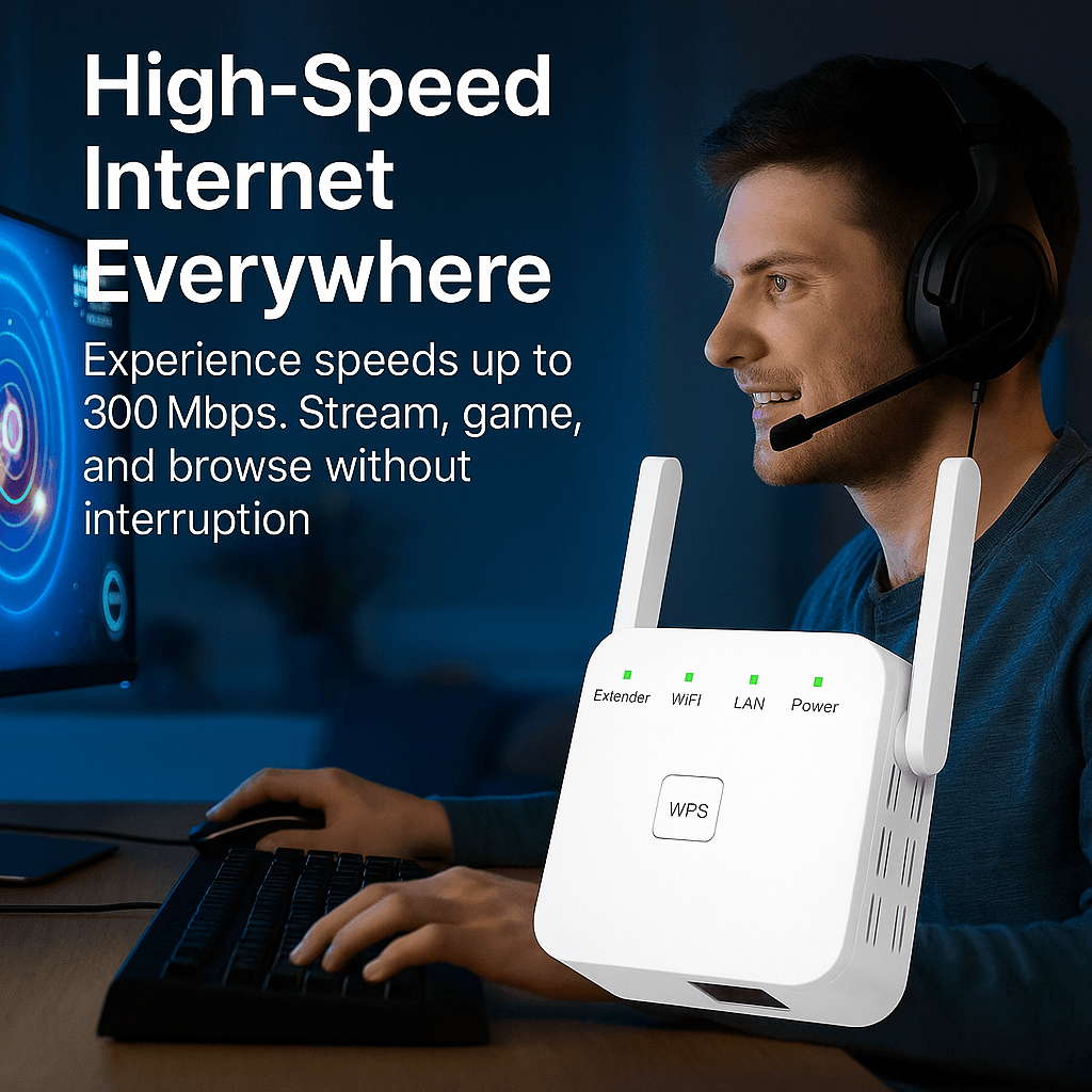 Wifi Extender 5G Dual Band 300Mbps Up to 1000ft WPS | Sansoti