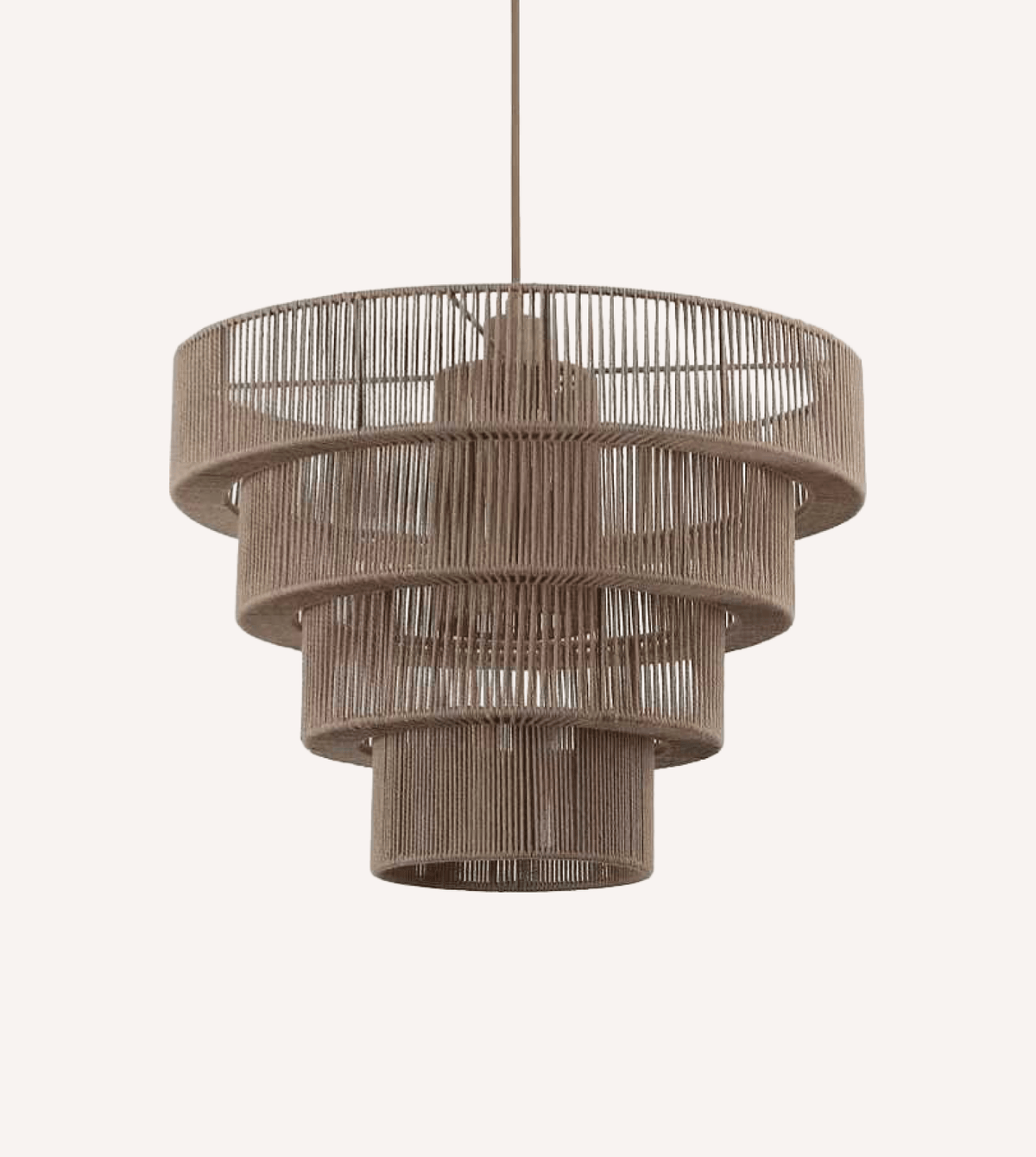 Hanglamp Gevlochten Katoen Taupe 50cm Boho Scandinavisch Verstelbaar | Sansoti