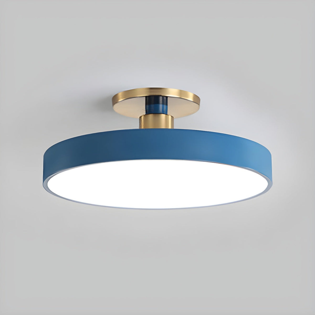 Isla Ceiling Light — Round Flush-Mount LED Ceiling Fixture with Black Metal Frame and White Diffuser | Ideal for Dining Rooms, Offices and Modern Interiors | Available in Six Colors | Sansoti