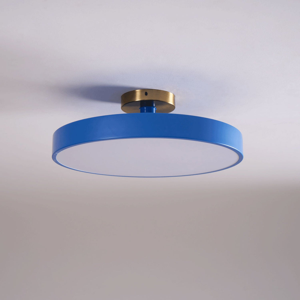 Isla Ceiling Light — Round Flush-Mount LED Ceiling Fixture with Black Metal Frame and White Diffuser | Ideal for Dining Rooms, Offices and Modern Interiors | Available in Six Colors | Sansoti