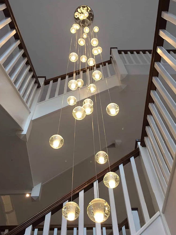Crystal Cluster Pendant Lights Multiple Spheres Chrome Ceiling Lighting Modern Design Dining Room Living Room | Sansoti