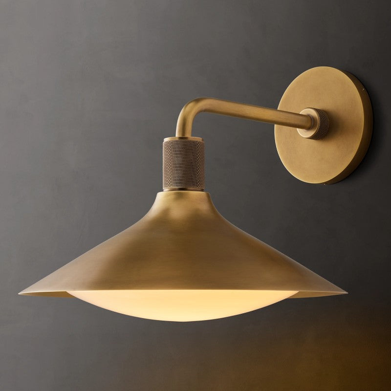 Wandlamp Messing Melkglas Taps Modern Industrieel Dimbaar Sfeerlicht Slaapkamer Woonkamer Hal Wandverlichting | Sansoti