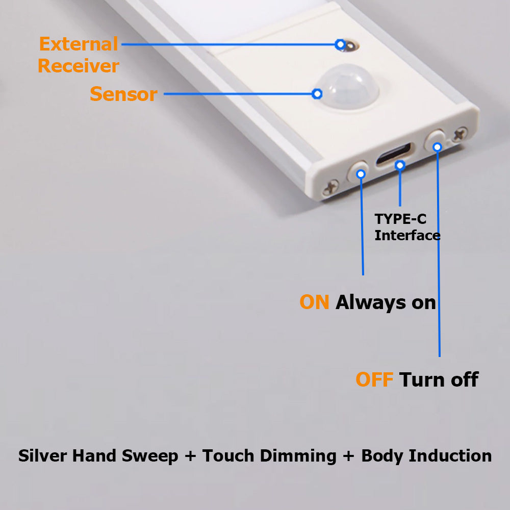 Under Cabinet Wall Lamp Rechargeable Wireless LED Bedroom Hall Kitchen Cabinet Lighting Indoor | Sansoti