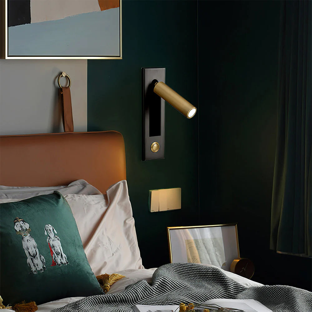 Recessed Wall Lamp Minimalist Metal LED Bed Lamp Bedroom Hall Living Room | Sansoti