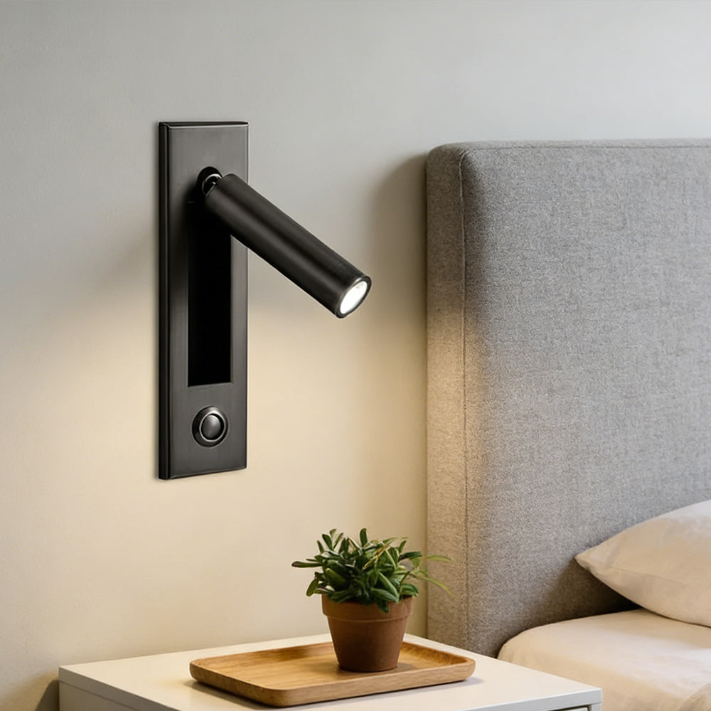 Recessed Wall Lamp Minimalist Metal LED Bed Lamp Bedroom Hall Living Room | Sansoti