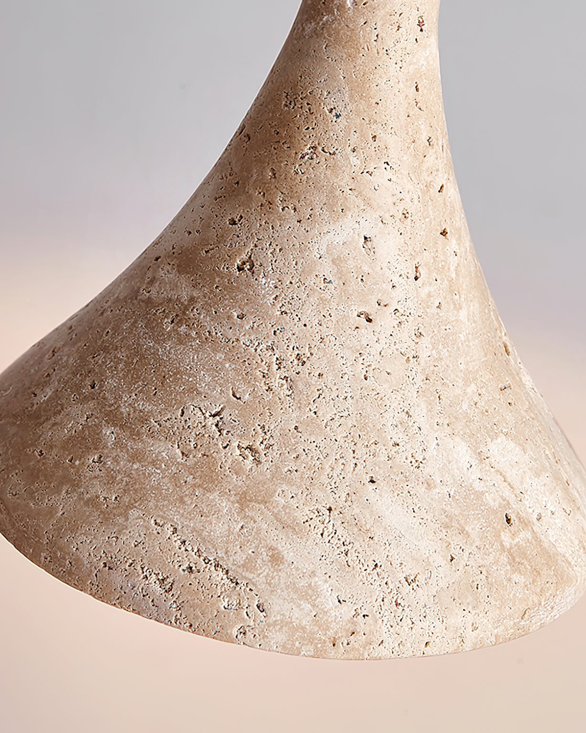 Travertine Pendant Lamp with Walnut Wood – Natural Stone Dining Room Lamp Warm Light Scandinavian Interior | Sansoti