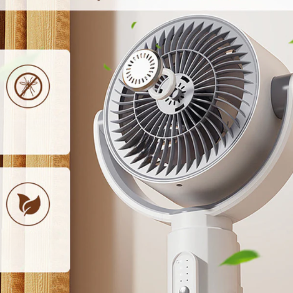 Stille Staande Ventilator 10W met Afstandsbediening 5 Standen Verstelbaar Zwart Wit Thuis Kantoor | Sansoti
