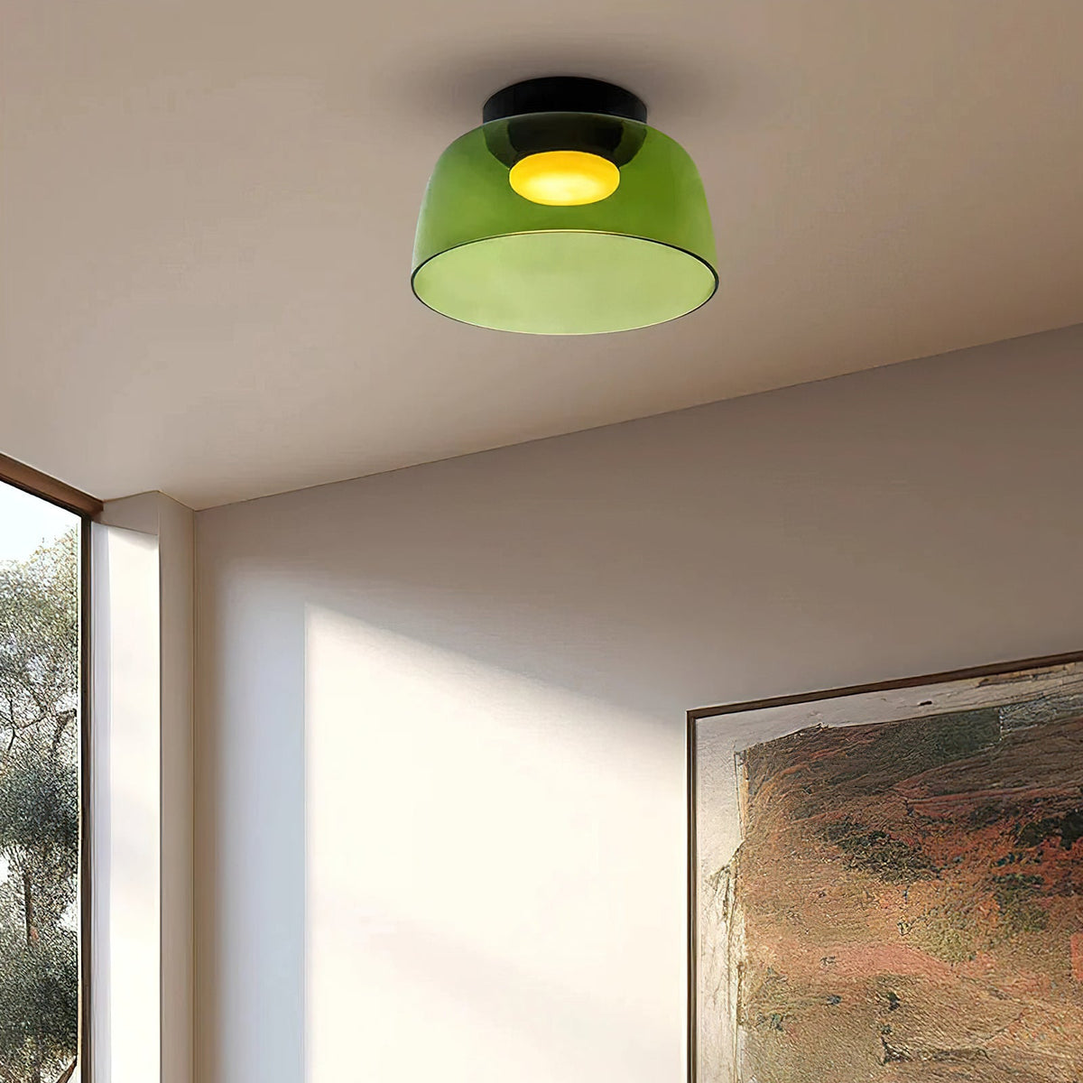 Multi-Layered Glass Ceiling Lamp — Modern Design Lighting for Bedroom and Living Room | Sansoti