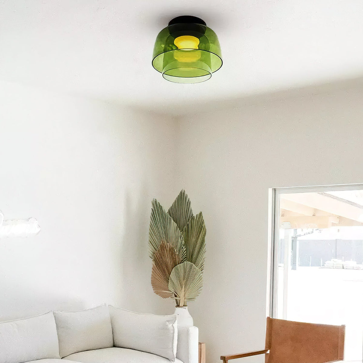 Multi-Layered Glass Ceiling Lamp — Modern Design Lighting for Bedroom and Living Room | Sansoti