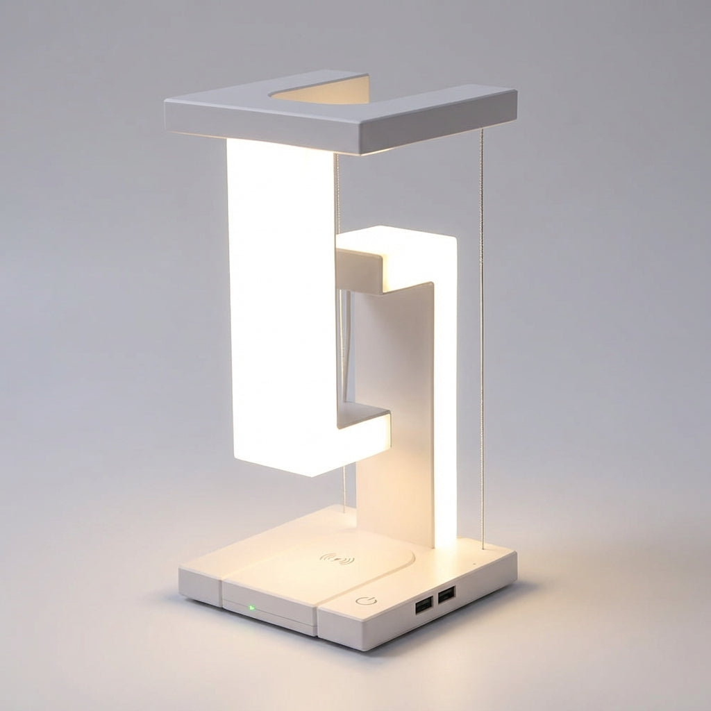 Table Lamp LED Wireless Charging Qi Floating Effect Nightstand Lamp Bedroom Desk Lamp Modern Futuristic Ambient Lighting | Sansoti