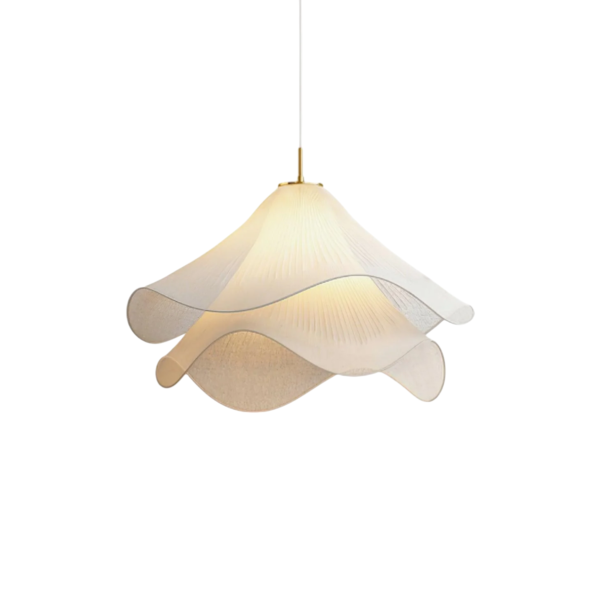 Suspension Etherule fleur tissu métal beige suspension salle à manger design superposé éclairage d’ambiance suspension moderne | Sansoti
