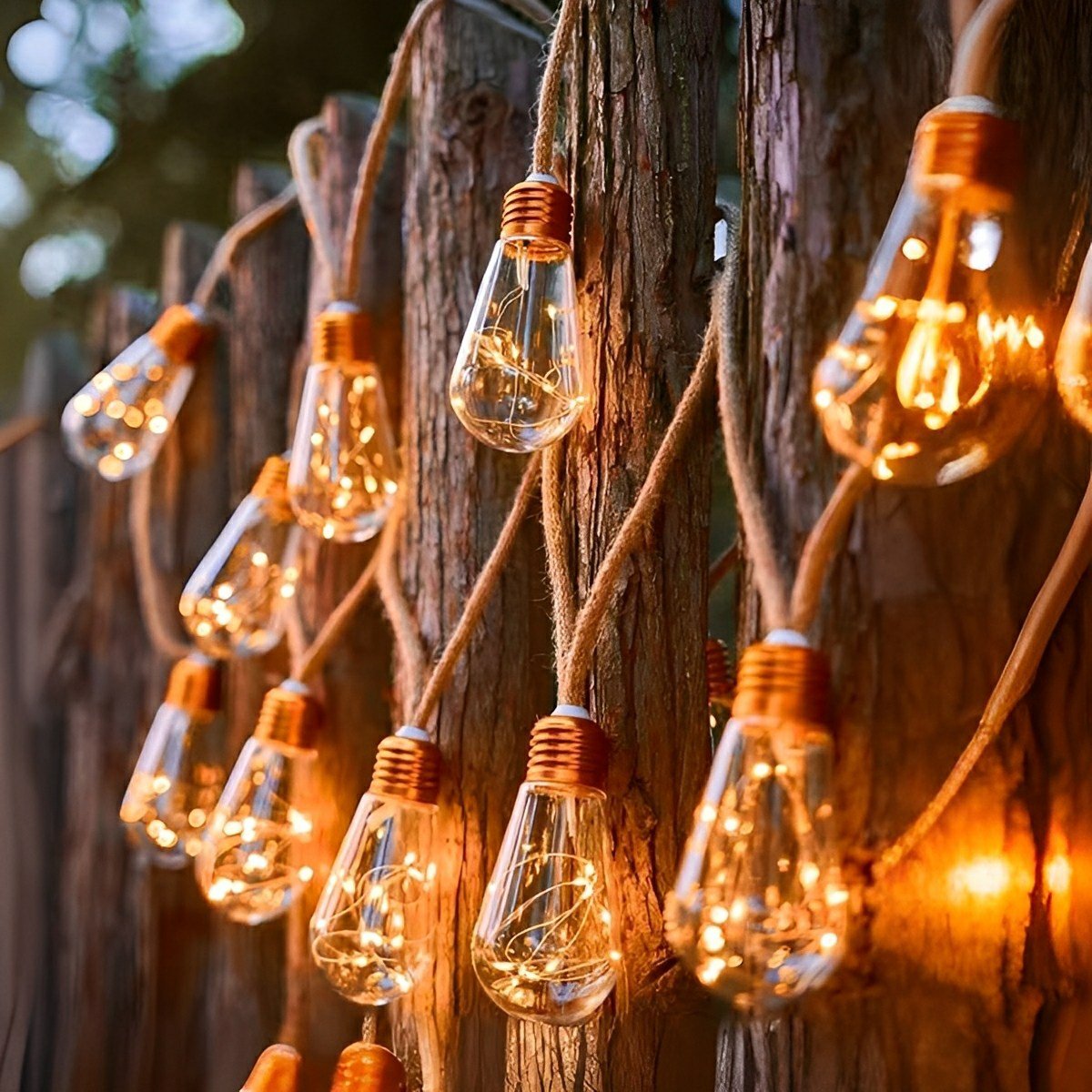 Solar LED filament light string warm white 20 LED IP65 waterproof garden lighting balcony terrace party decoration retro style wireless energy-saving outdoor lighting ambient lighting | Sansoti