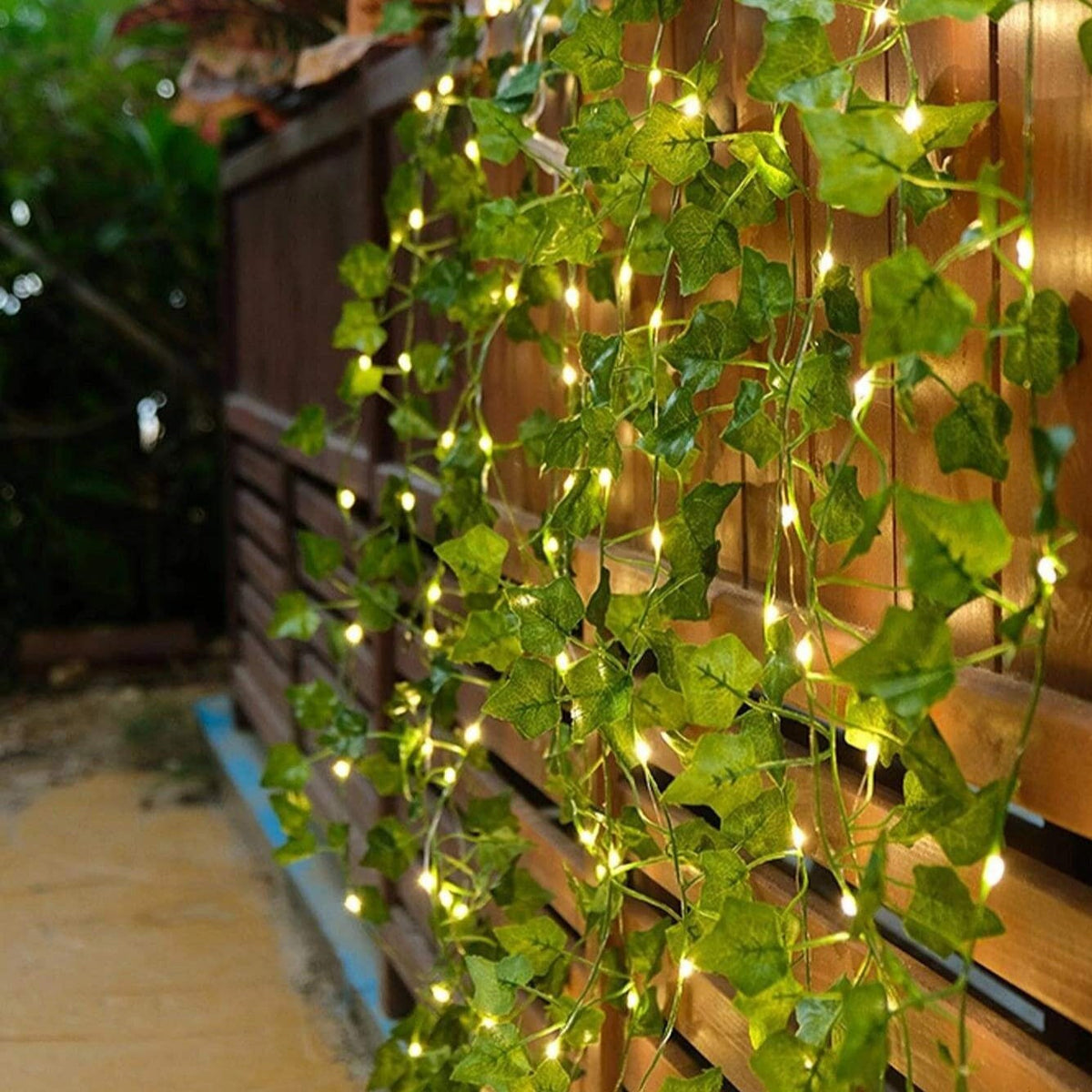 LED-Lichterkette Vintage mit Blattranken Warmweiß für Garten und Innenbereich | Sansoti