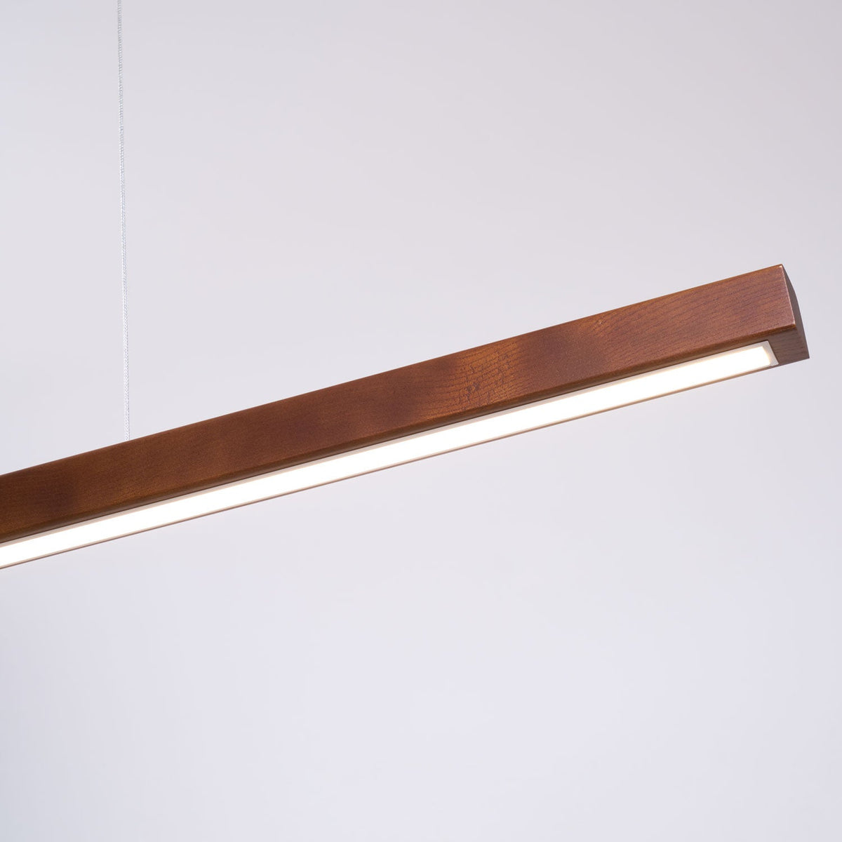 LED-Hängeleuchte Holz linear warmes Licht Esstisch Kochinsel minimalistisch Japandi Design verstellbares Kabel Balkenlampe | Sansoti