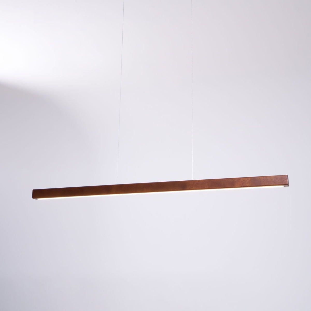 LED-Hängeleuchte Holz linear warmes Licht Esstisch Kochinsel minimalistisch Japandi Design verstellbares Kabel Balkenlampe | Sansoti
