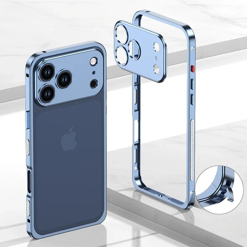 iPhone Aluminum Bumper Case with Ventilation Camera Protector Shock-Resistant Frame Sturdy Phone Case | Sansoti
