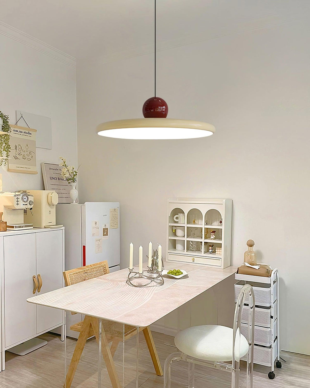 Ronde LED Hanglamp Lola – Minimalistisch Metaal & Acryl Disk Design – Dimbaar – Ø30/40/50cm – 3 Kleurtemperaturen – 150cm Verstelbare Kabel | Sansoti