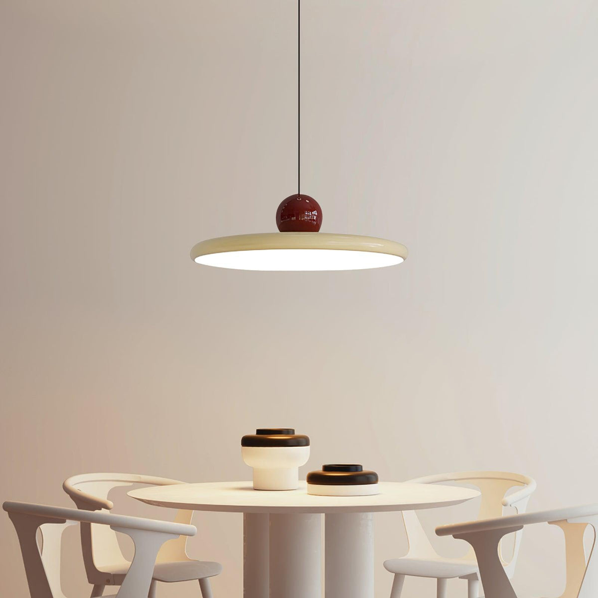 Ronde LED Hanglamp Lola – Minimalistisch Metaal & Acryl Disk Design – Dimbaar – Ø30/40/50cm – 3 Kleurtemperaturen – 150cm Verstelbare Kabel | Sansoti