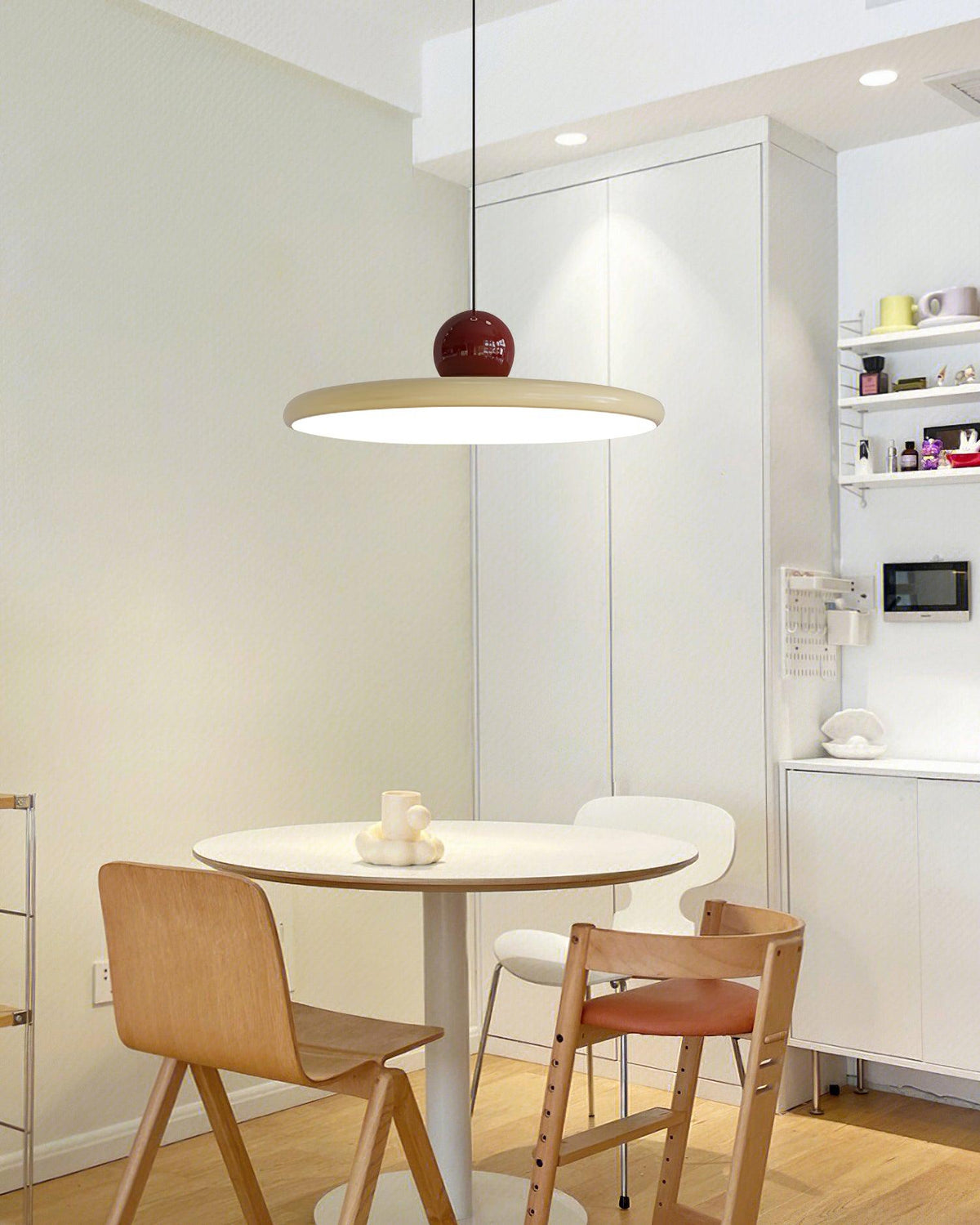 Ronde LED Hanglamp Lola – Minimalistisch Metaal & Acryl Disk Design – Dimbaar – Ø30/40/50cm – 3 Kleurtemperaturen – 150cm Verstelbare Kabel | Sansoti