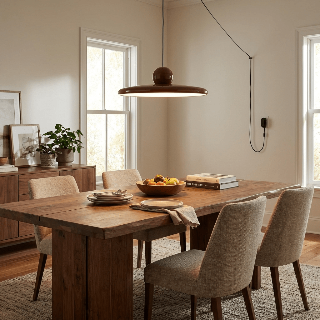 Runde Hängeleuchte mit strahlendem Scheiben-Design, dimmbar, 3 Farben, 450cm Kabel, skandinavisches Interieur, Rot, Grün, Beige | Sansoti