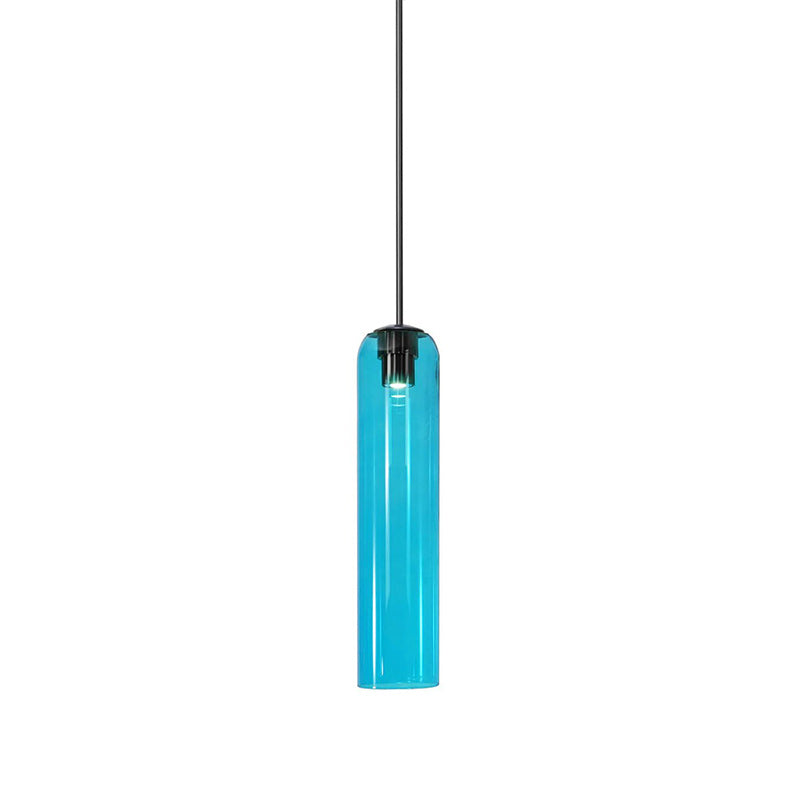 Suspension en verre avec tube long – verre soufflé bouche finition noire ou dorée diamètre 10 cm | Sansoti