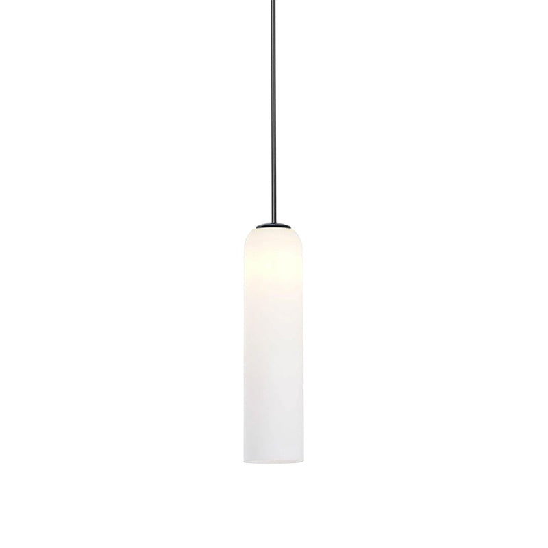Suspension en verre avec tube long – verre soufflé bouche finition noire ou dorée diamètre 10 cm | Sansoti