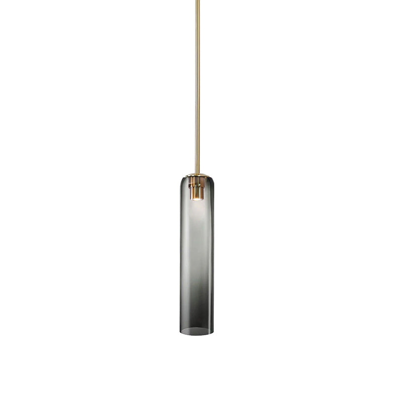 Suspension en verre avec tube long – verre soufflé bouche finition noire ou dorée diamètre 10 cm | Sansoti