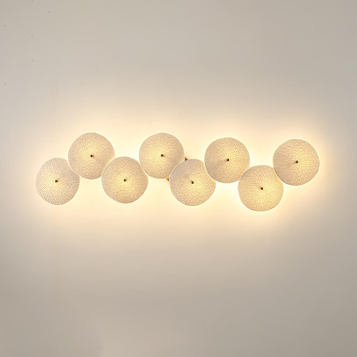 Ceramic Lotus Flower Wall Light with Gold Frame – Cascading Light Effect for Stylish Illumination | Sansoti