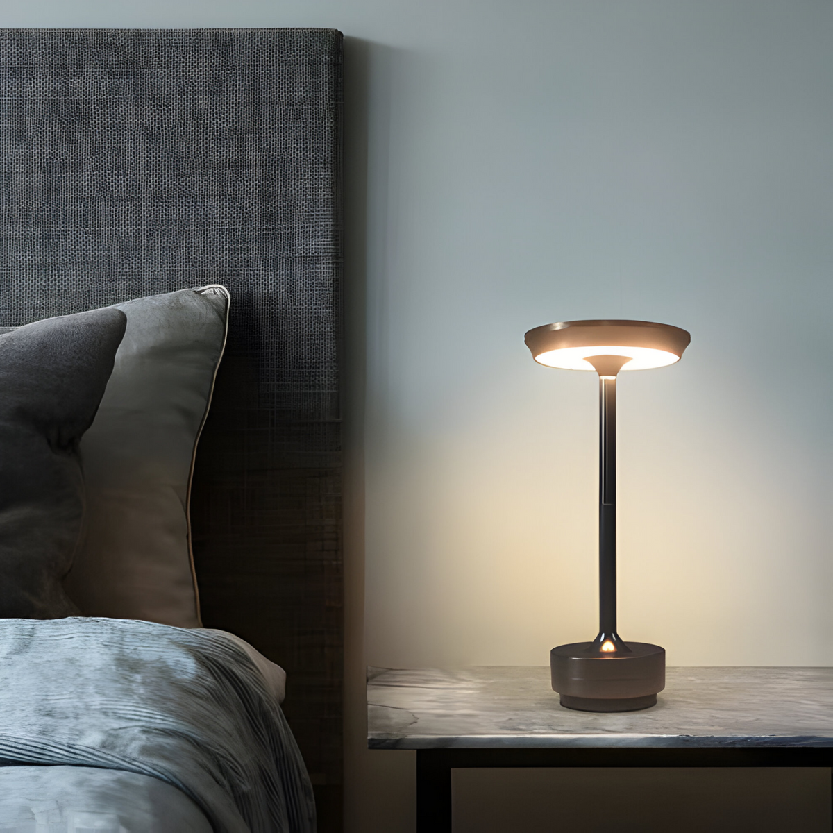 Table Lamp Wireless LED Dimmable Metal Gold Black Silver Rechargeable Touch Lamp Night Lamp Desk Lamp Modern Design | Sansoti