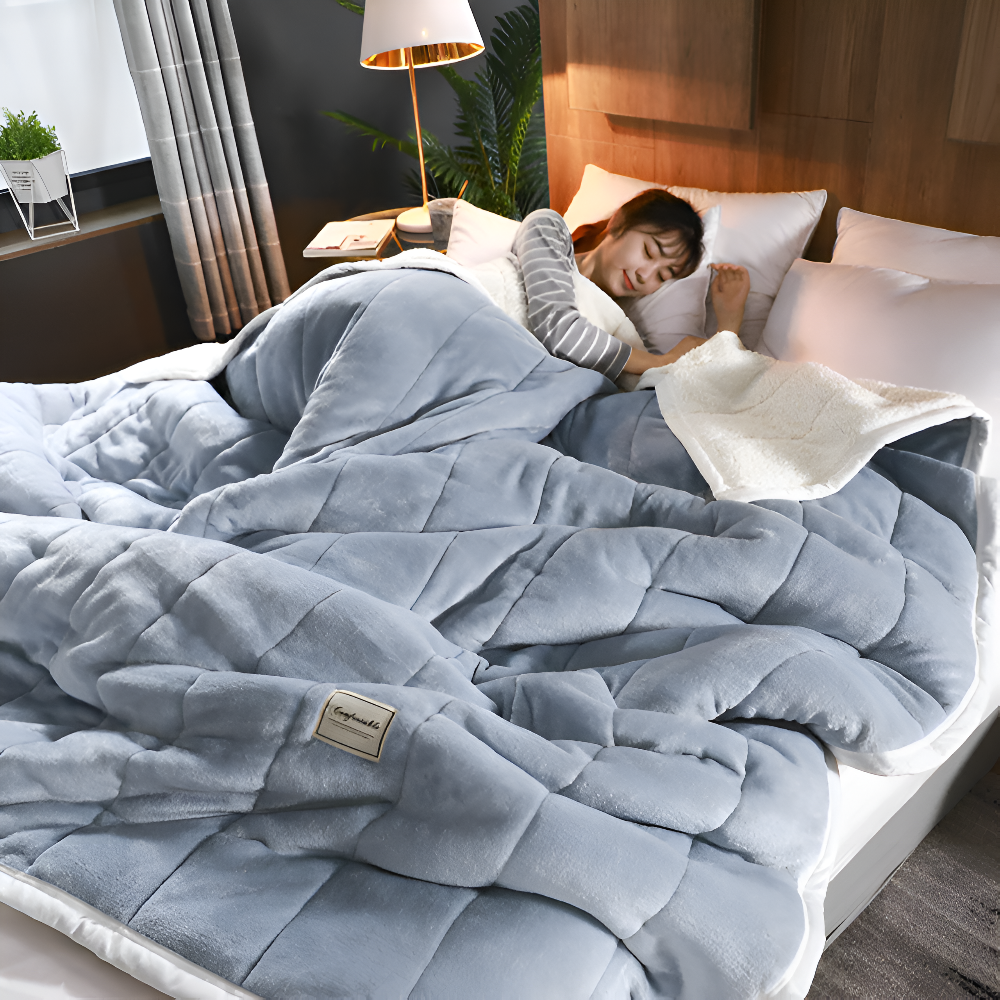 Sherpa-Fleecedecke superweich, warm, Plaid Fleece, mehrere Größen, Flockmuster | Sansoti